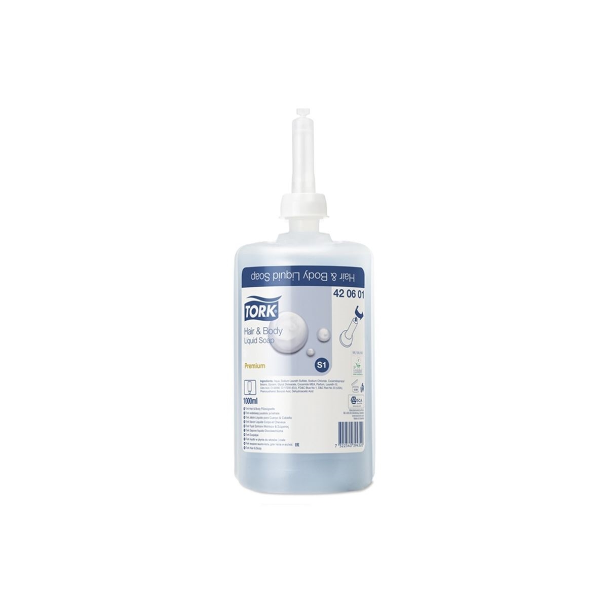 Tork Hair&Body Sıvı Sabun Premium 1L*6 resmi