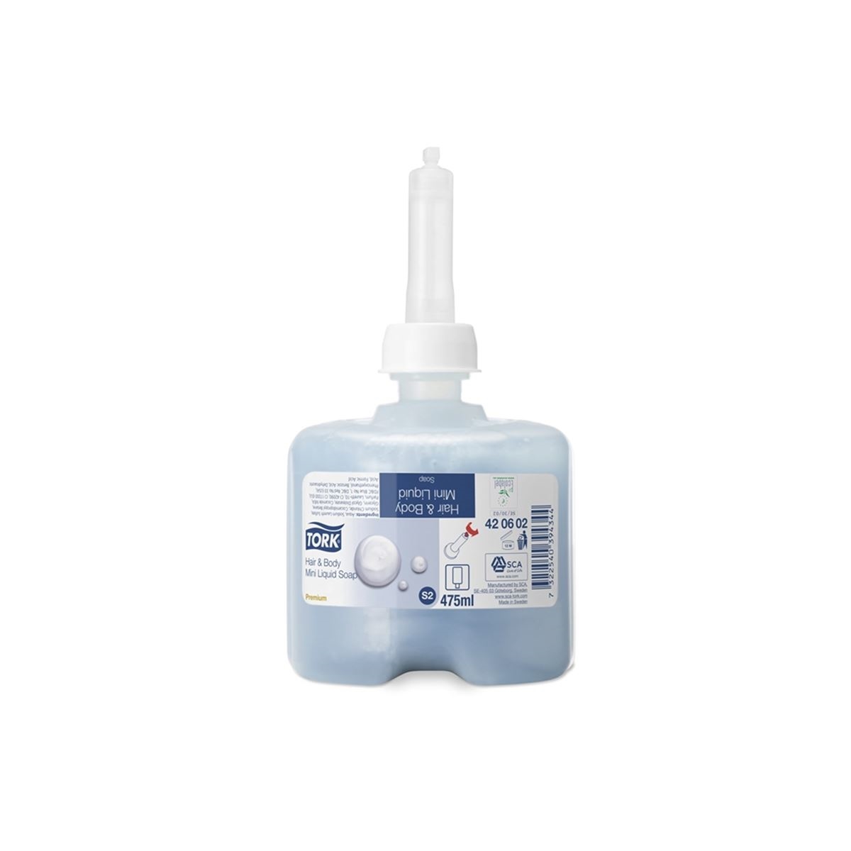 Tork Hair&Body Mini Sıvı Sabun Premium 475 ml x 8 Adet - Saç ve Vücut Şampuanı resmi