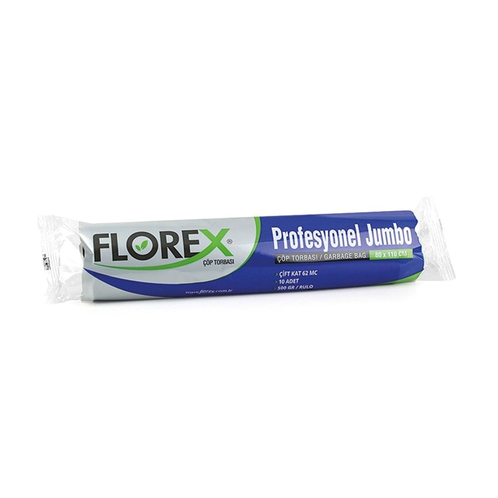 Florex Profesyonel Jumbo Çöp Torbası 10Adet*20Rulo Siyah resmi