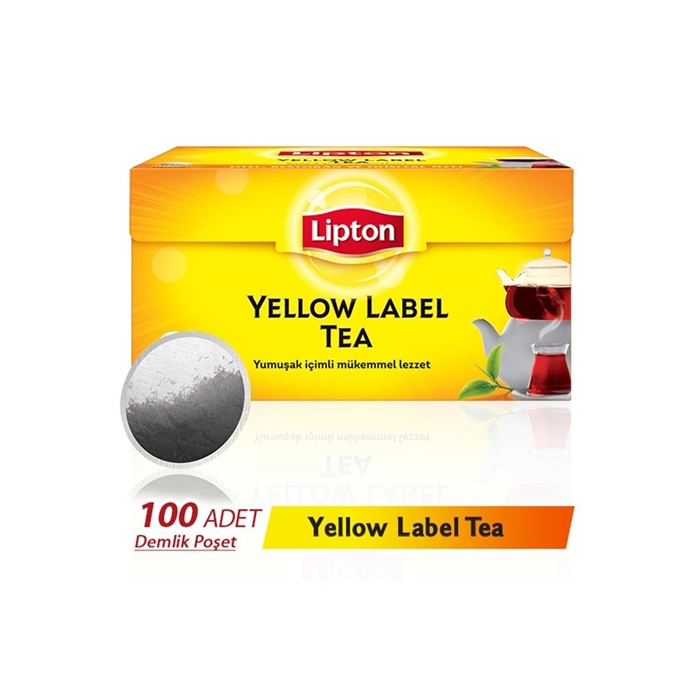Lipton Yellow Label Demlik Poşet Çay 100'lü  Paket 16'lı Koli resmi