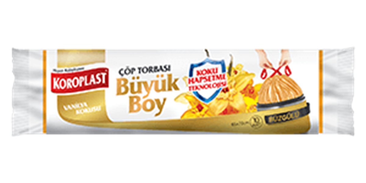 Koroplast Vanilya Kokulu Büyük Çöp Torbası 65x80 cm 10'lu 25 Rulo resmi