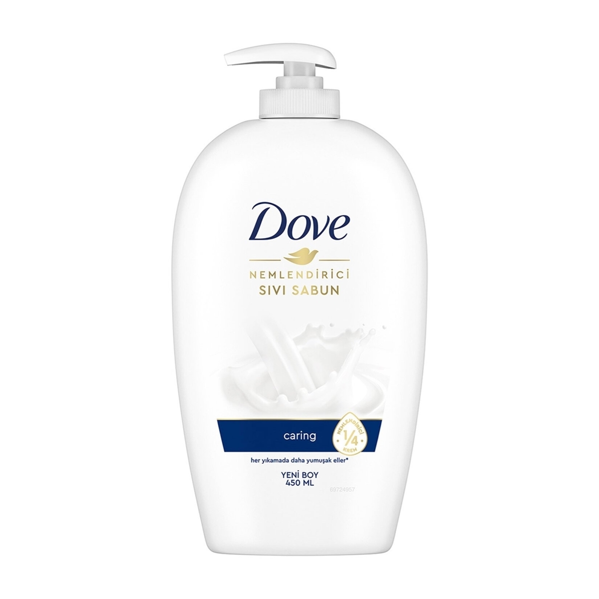 Dove Nemlendirici Sıvı Sabun Caring 1/4 Nemlendirici Krem Etkili 450 ml 12'li Koli resmi