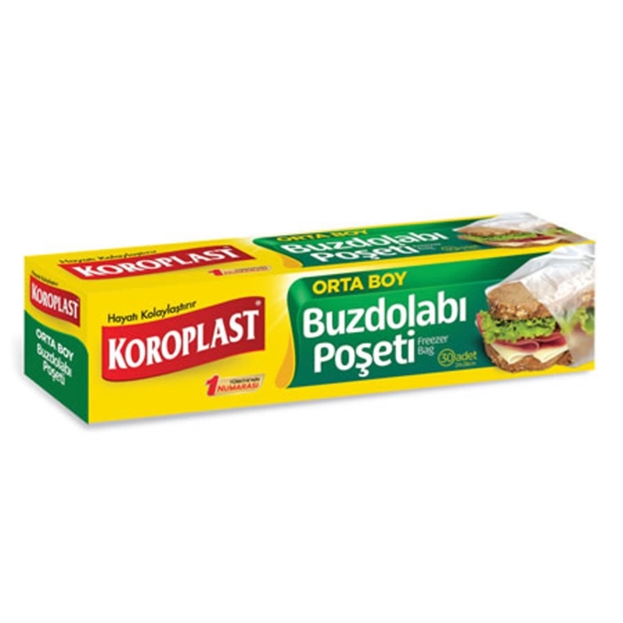 Koroplast Buzdolabı Poşeti Orta Boy 24cm X 38cm 20'li (48 Paket) resmi