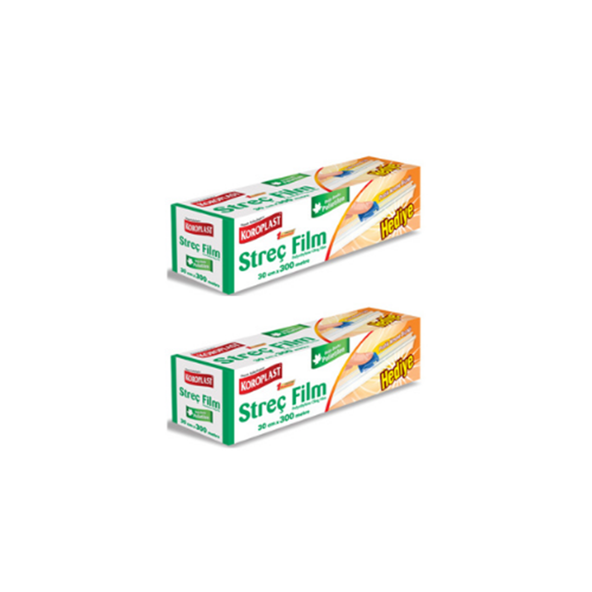 Koroplast Streç Film 30cmx300 mt ( Pratik Kesme Bıçağı Hediyeli Paket )*2 Adet resmi