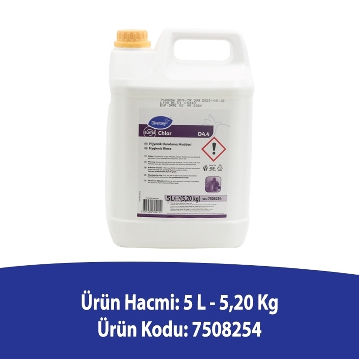 Diversey Suma Chlor D4.4 5 L - Meyve ve Sebze Dezenfektanı resmi