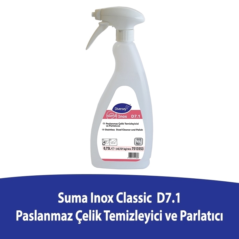 Diversey Suma Inox Classic D7.1 750 ml - Çelik Temizleyici ve Parlatıcı ...